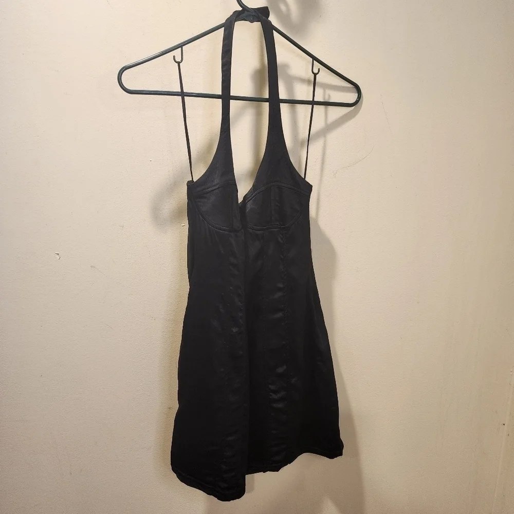Zara  black cocktail satin  mini dress size M